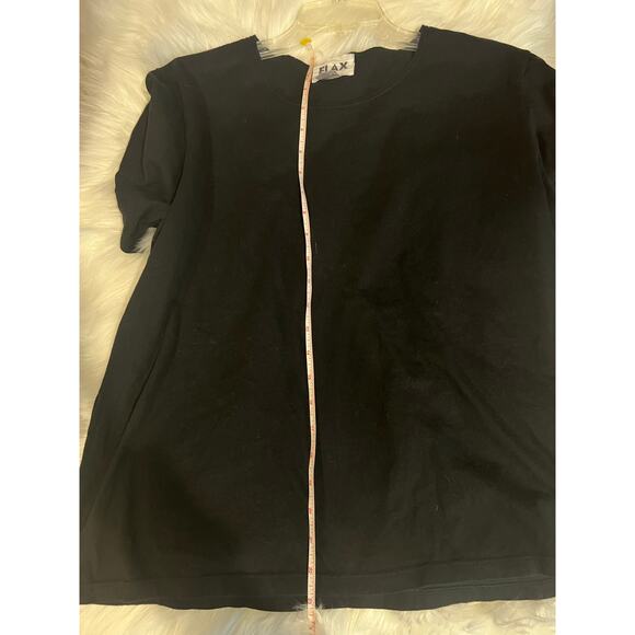 Flax Classic Short Sleeve T-Shirt Black 100% Cotton Lounge Crewneck Women's XL - Picture 6 of 6